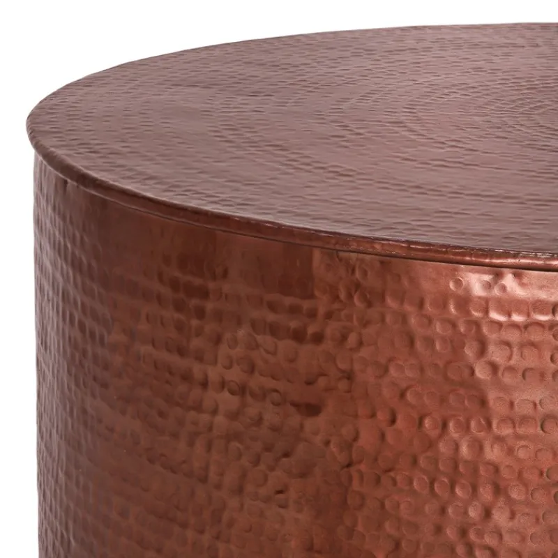 Couchtisch Ø 90x37 cm Kupfer aus Aluminium in Hammerschlag Optik WOMO-Design-ECD Germany Best
