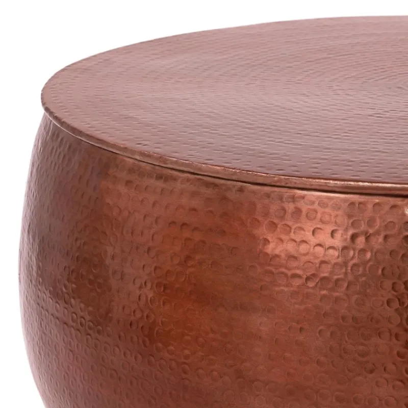 Couchtisch Ø 90x45 cm Kupfer aus Aluminium in Hammerschlag Optik WOMO-Design-ECD Germany Discount