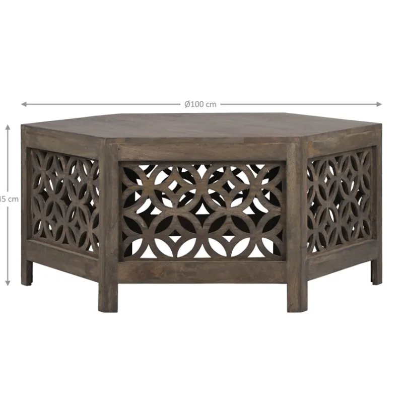 Couchtisch Ø 100x45 cm Natur aus Mangoholz WOMO-Design-ECD Germany Outlet