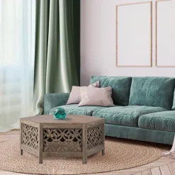 Couchtisch Ø 100x45 cm Natur aus Mangoholz WOMO-Design-ECD Germany Outlet