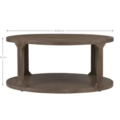 Couchtisch Ø 100x45 cm Natur aus Mangoholz WOMO-Design-ECD Germany