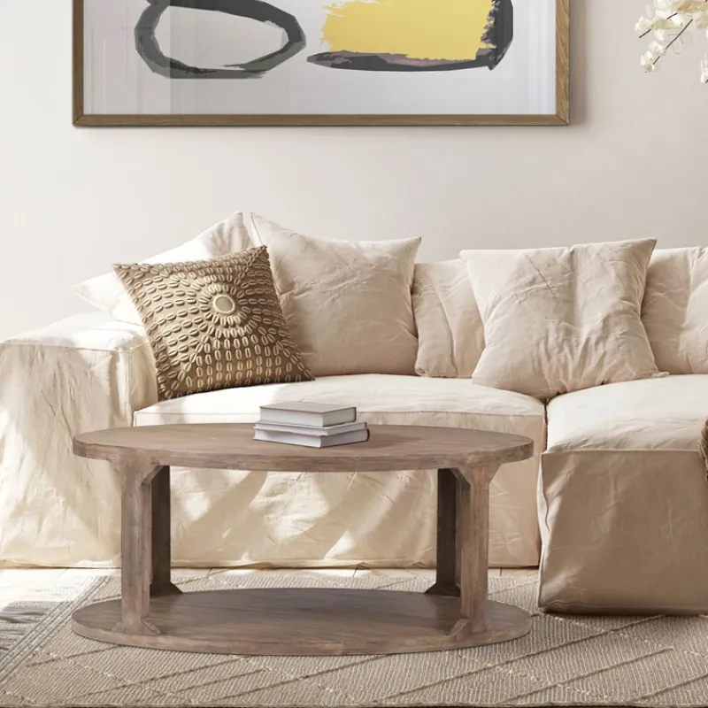 Couchtisch Ø 100x45 cm Natur aus Mangoholz WOMO-Design-ECD Germany