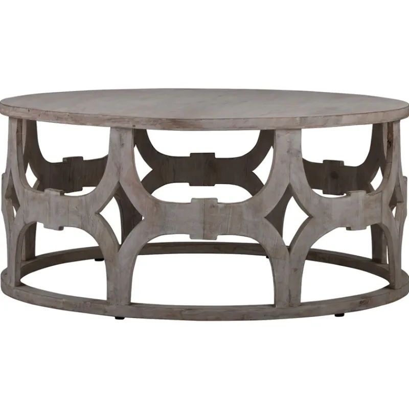 Couchtisch Ø 100x45 cm Natur aus Mangoholz WOMO-Design-ECD Germany New