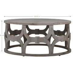 Couchtisch Ø 100x45 cm Natur aus Mangoholz WOMO-Design-ECD Germany New