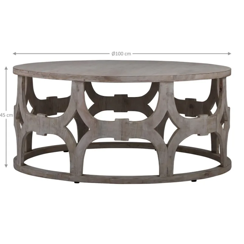 Couchtisch Ø 100x45 cm Natur aus Mangoholz WOMO-Design-ECD Germany New