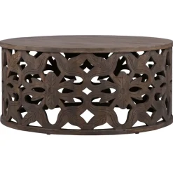 Couchtisch Ø 100x45 cm Natur aus Mangoholz WOMO-Design-ECD Germany Outlet