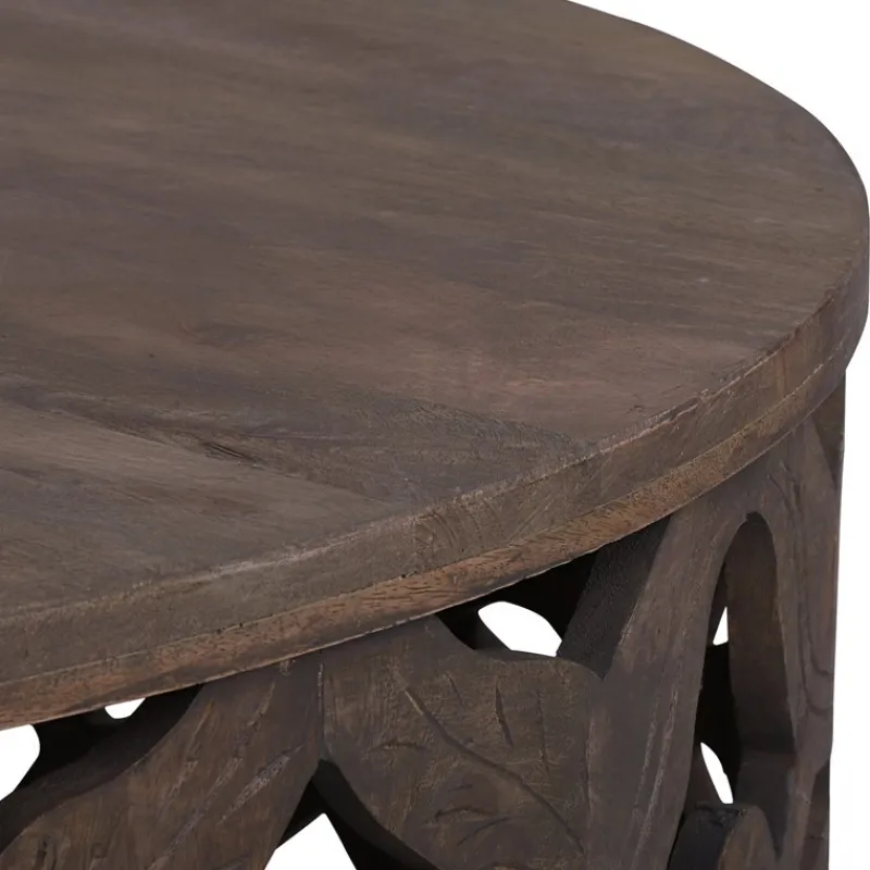 Couchtisch Ø 100x45 cm Natur aus Mangoholz WOMO-Design-ECD Germany Outlet