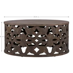 Couchtisch Ø 100x45 cm Natur aus Mangoholz WOMO-Design-ECD Germany Outlet