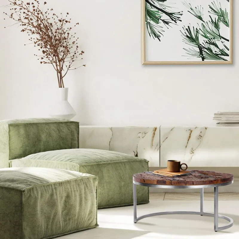 Couchtisch Ø 70x35 cm Natur aus Akazienholz WOMO-Design-ECD Germany Online