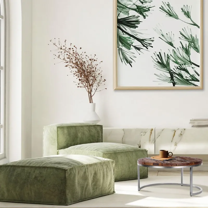 Couchtisch Ø 70x35 cm Natur aus Akazienholz WOMO-Design-ECD Germany Online