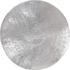 Couchtisch Ø 90x45 cm Silber aus Aluminium in Hammerschlag Optik WOMO-Design-ECD Germany Best
