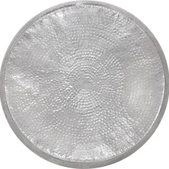 Couchtisch Ø 90x45 cm Silber aus Aluminium in Hammerschlag Optik WOMO-Design-ECD Germany Hot