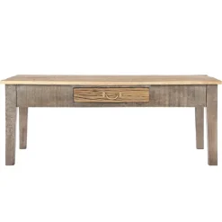 Couchtisch mit Schublade 117x70x45,5 cm Natur aus Mangoholz WOMO-Design-ECD Germany Best