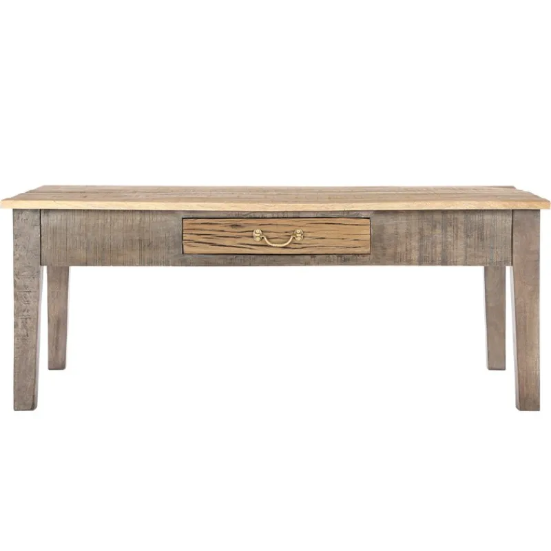 Couchtisch mit Schublade 117x70x45,5 cm Natur aus Mangoholz WOMO-Design-ECD Germany Best