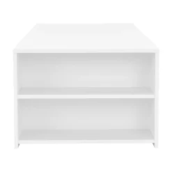 Couchtisch mit zwei Fächern 100x60x42 cm Weiß ML-Design-ECD Germany Discount