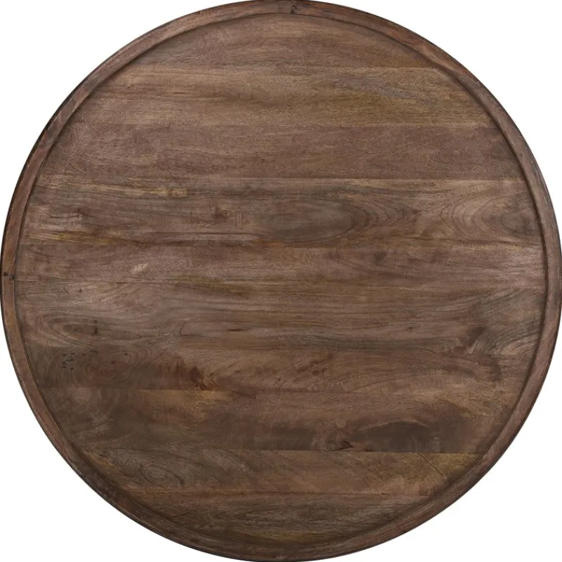 Couchtisch rund Ø 100x45 cm Braun aus Mangoholz WOMO-Design-ECD Germany Discount