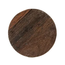 Couchtisch rund Ø 50x50 cm Natur/Schwarz aus Altholz, Metallgestell WOMO-Design-ECD Germany Online