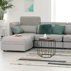 Couchtisch rund Ø 50x50 cm Natur/Schwarz aus Altholz, Metallgestell WOMO-Design-ECD Germany Online