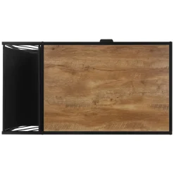 Couchtisch 110x54 cm mit Zeitschriftenfach Eiche Optik Braun Schwarz Wohnzimmertisch ML-Design-ECD Germany