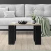 Couchtisch 65x65x40 cm Eiche-Optik/Schwarz ML-Design-ECD Germany Hot