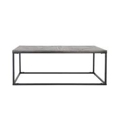 Couchtisch 120x60x46 cm Grau aus Metall und Mangoholz WOMO-Design-ECD Germany Best