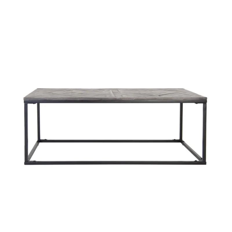 Couchtisch 120x60x46 cm Grau aus Metall und Mangoholz WOMO-Design-ECD Germany Best