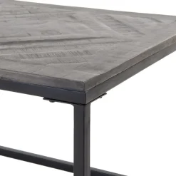 Couchtisch 120x60x46 cm Grau aus Metall und Mangoholz WOMO-Design-ECD Germany Best