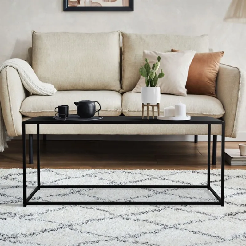 Couchtisch 115x32x50,5 cm Schwarz aus Metall ML-Design-ECD Germany Hot
