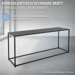 Couchtisch 115x32x50,5 cm Schwarz aus Metall ML-Design-ECD Germany Hot