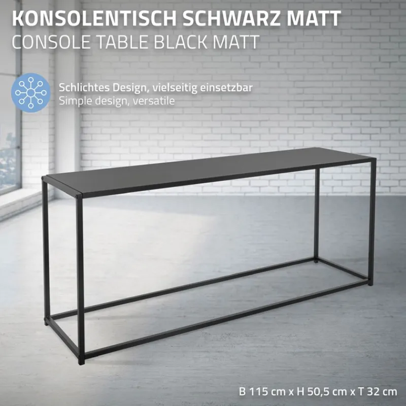 Couchtisch 115x32x50,5 cm Schwarz aus Metall ML-Design-ECD Germany Hot