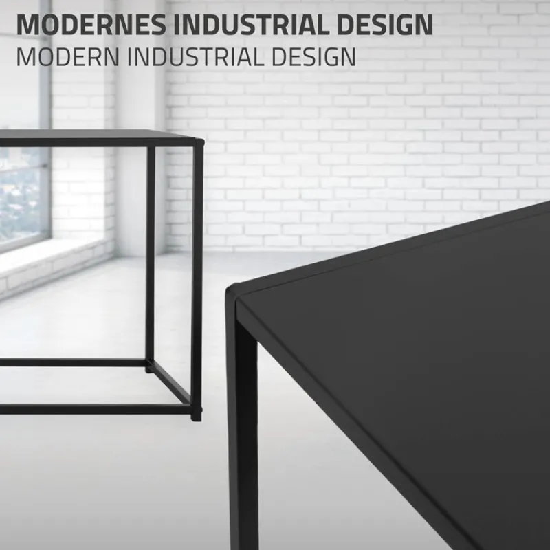Couchtisch 115x32x50,5 cm Schwarz aus Metall ML-Design-ECD Germany Hot