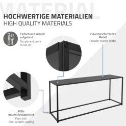 Couchtisch 115x32x50,5 cm Schwarz aus Metall ML-Design-ECD Germany Hot