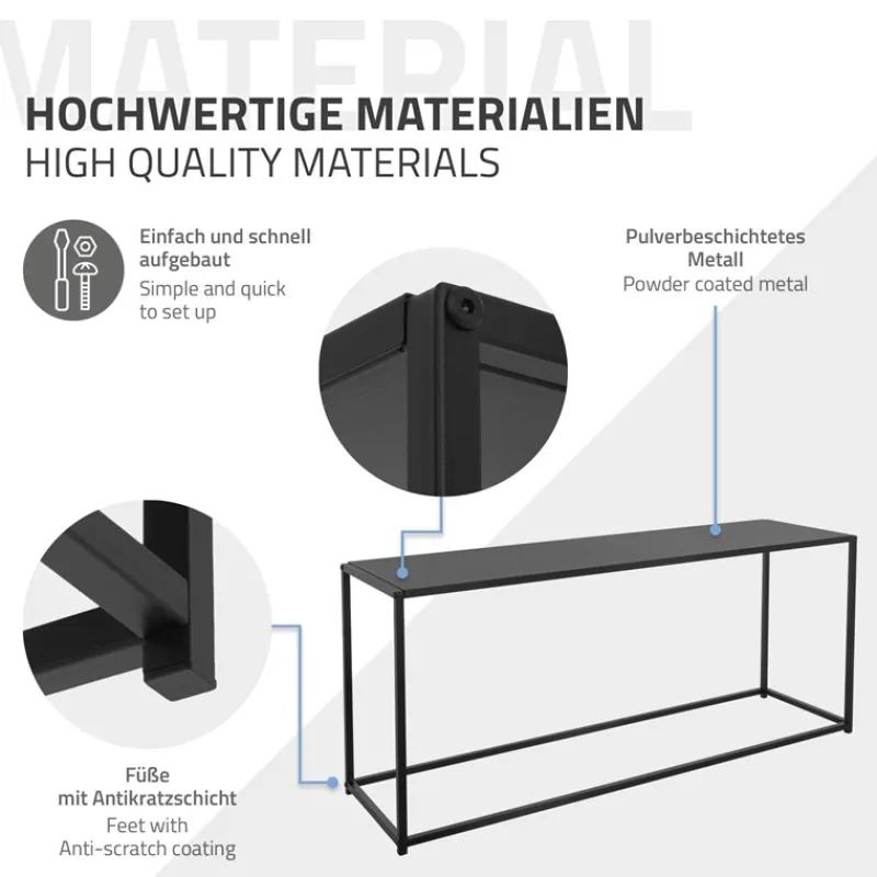 Couchtisch 115x32x50,5 cm Schwarz aus Metall ML-Design-ECD Germany Hot