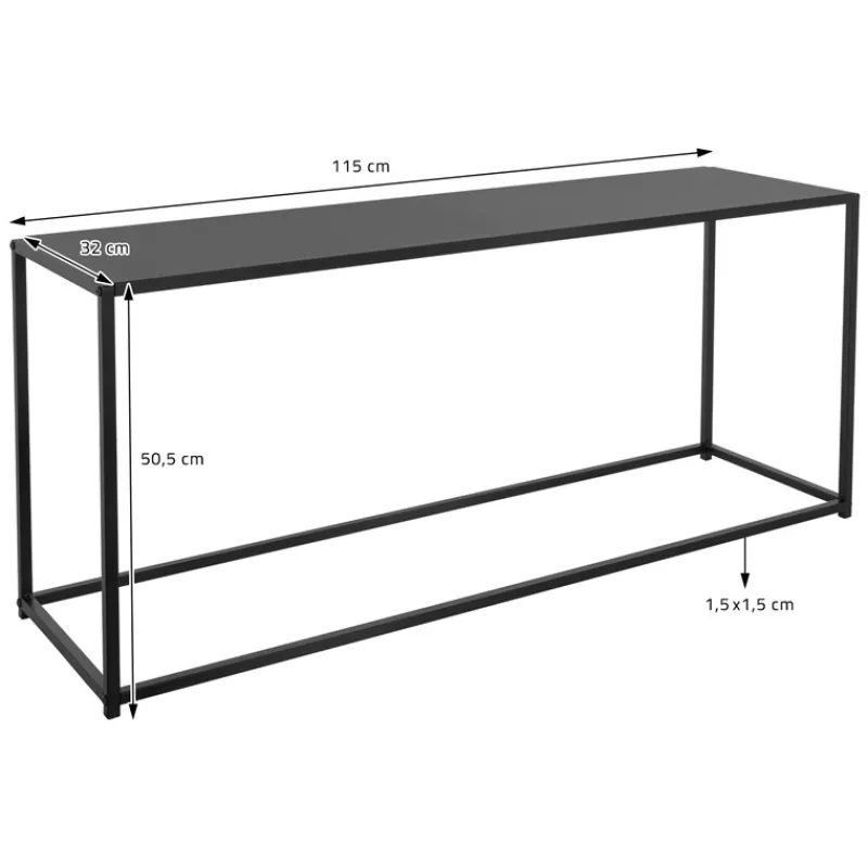 Couchtisch 115x32x50,5 cm Schwarz aus Metall ML-Design-ECD Germany Hot