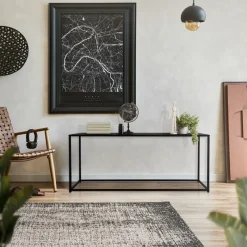 Couchtisch 115x32x50,5 cm Schwarz aus Metall ML-Design-ECD Germany Hot