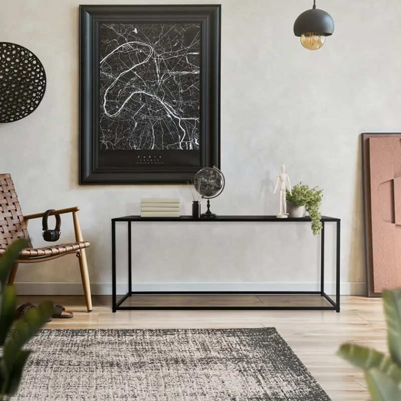 Couchtisch 115x32x50,5 cm Schwarz aus Metall ML-Design-ECD Germany Hot