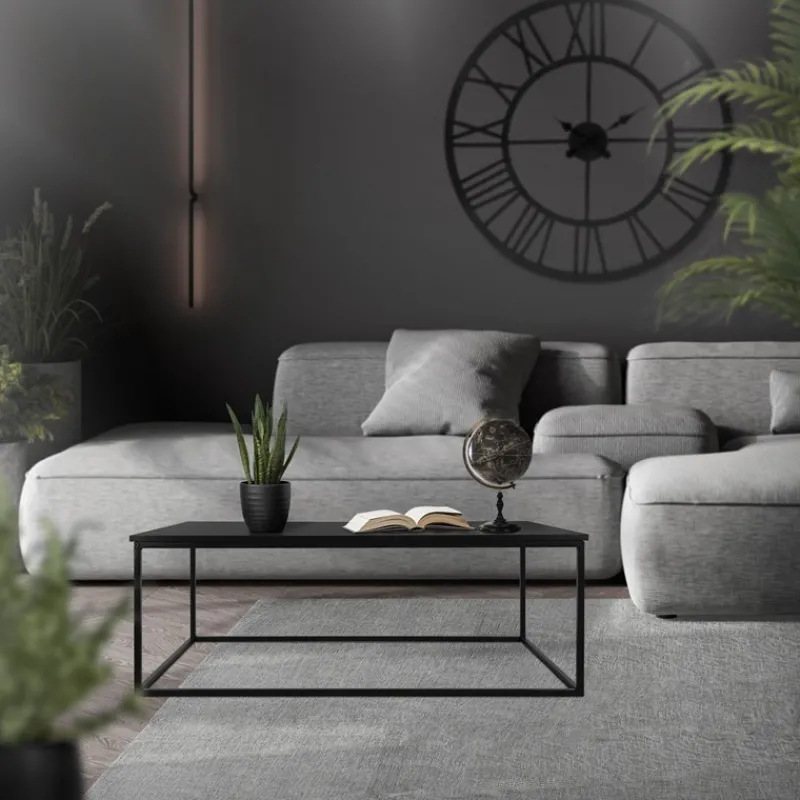 Couchtisch 110x39,5x59 cm Schwarz aus Metall ML-Design-ECD Germany Sale