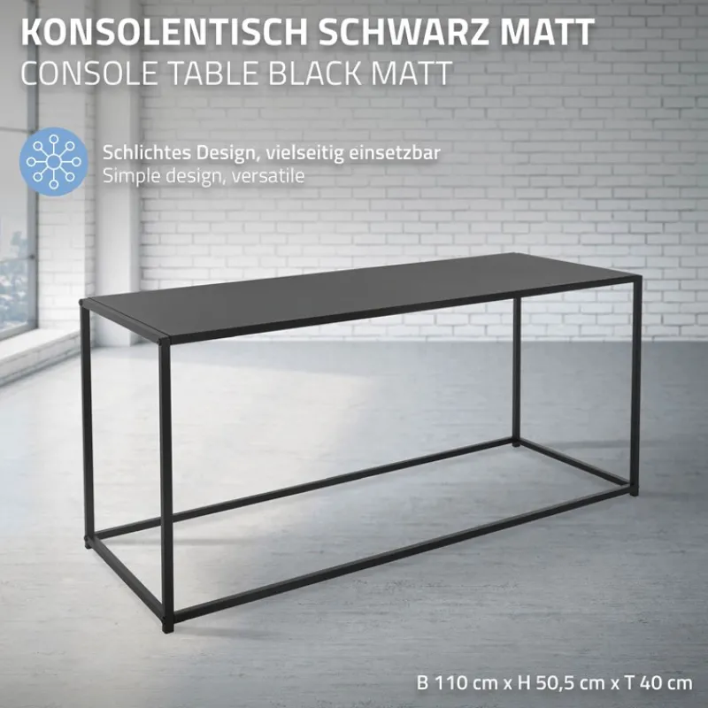 Couchtisch 110x40x50,5 cm Schwarz aus Metall ML-Design-ECD Germany Hot