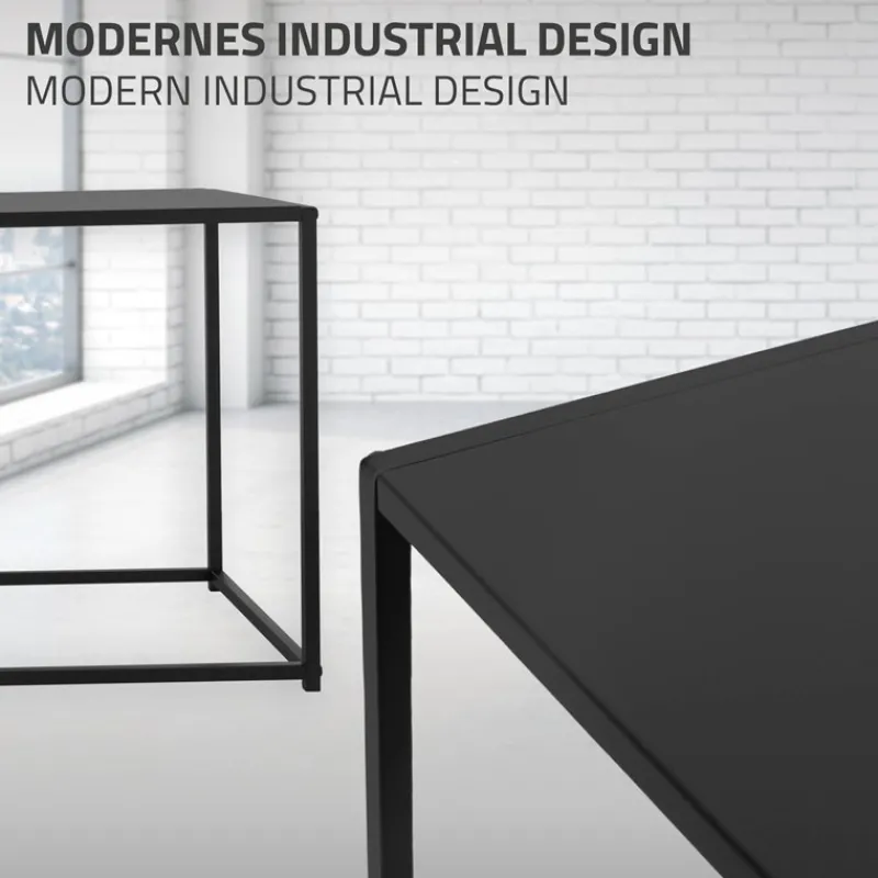 Couchtisch 110x40x50,5 cm Schwarz aus Metall ML-Design-ECD Germany Hot