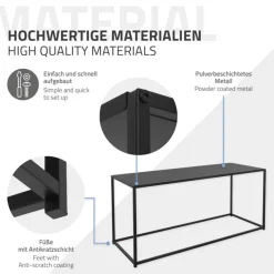 Couchtisch 110x40x50,5 cm Schwarz aus Metall ML-Design-ECD Germany Hot