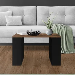 Couchtisch 65x65x40 cm Walnuss/Schwarz ML-Design-ECD Germany Online