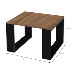 Couchtisch 65x65x40 cm Walnuss/Schwarz ML-Design-ECD Germany Online