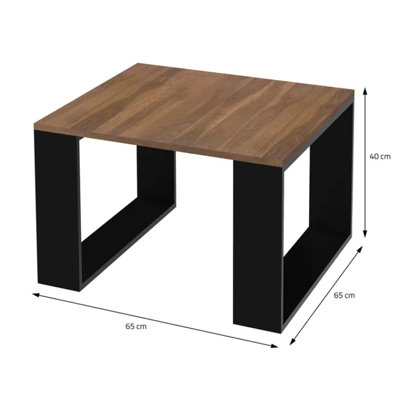Couchtisch 65x65x40 cm Walnuss/Schwarz ML-Design-ECD Germany Online