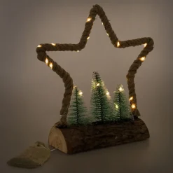 Deko LED Jute Stern mit LED-Beleuchtung-ECD Germany Best