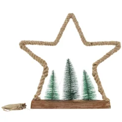 Deko LED Weihnachtsbaum aus Juteseil Standfigur 45 cm warmweiß mit Timerfunktion-ECD Germany Hot