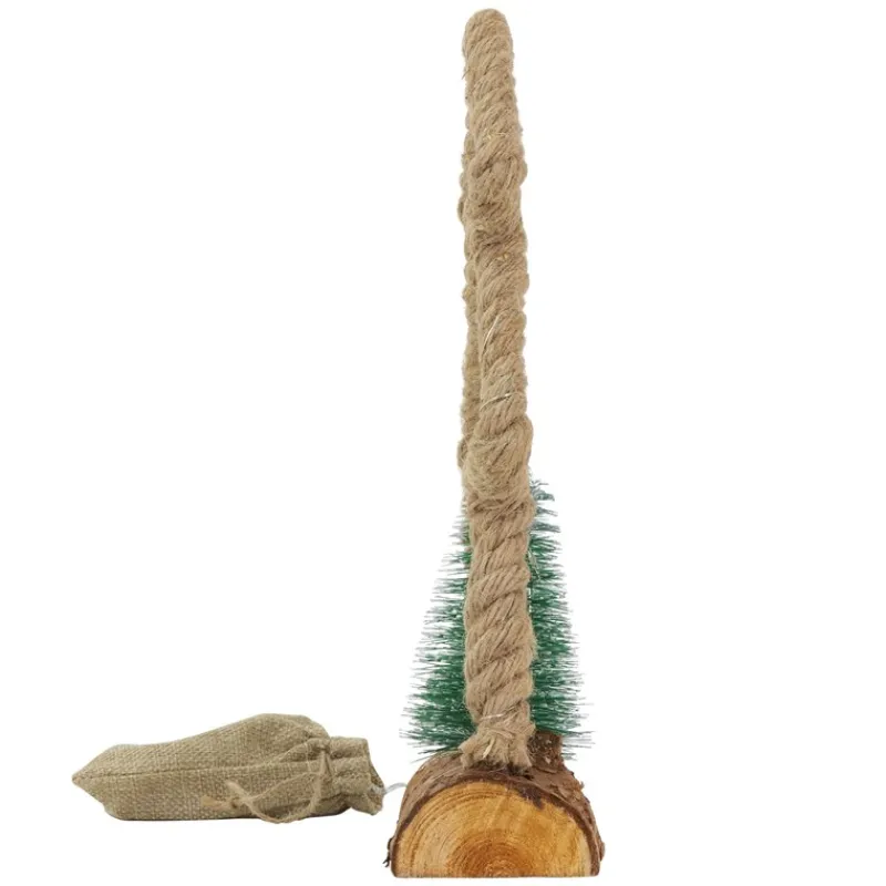 Deko LED Weihnachtsbaum aus Juteseil Standfigur 30 cm warmweiß mit Timerfunktion-ECD Germany Hot