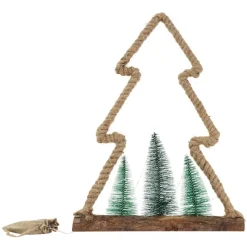Deko LED Weihnachtsbaum aus Juteseil Standfigur 45 cm warmweiß mit Timerfunktion-ECD Germany Outlet