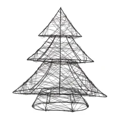 Deko Weihnachtsbaum mit 20 warmweißen LEDs Schwarz aus Metall-ECD Germany Online