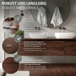 Deluxe PVC Klebevinylboden für 2,23 m² Rot-Braun Nuss 2 mm dick ML-Design-ECD Germany Best