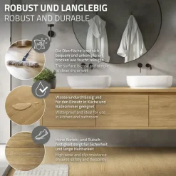 Deluxe PVC Klebevinylboden für 2,23 m² Natur Eiche 2 mm dick ML-Design-ECD Germany Outlet